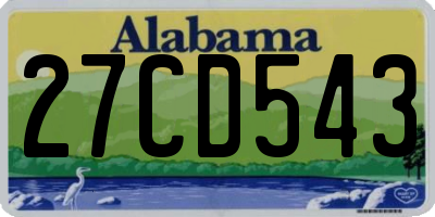 AL license plate 27CD543