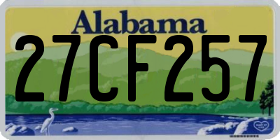 AL license plate 27CF257