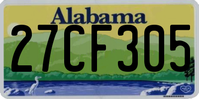 AL license plate 27CF305