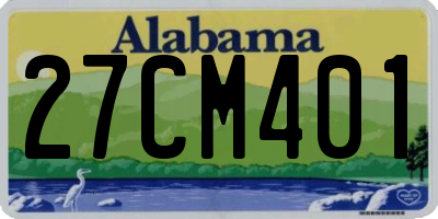 AL license plate 27CM401