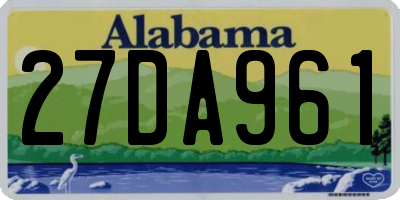 AL license plate 27DA961