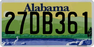 AL license plate 27DB361