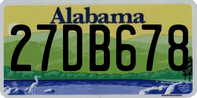 AL license plate 27DB678