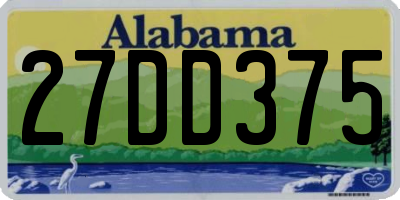 AL license plate 27DD375