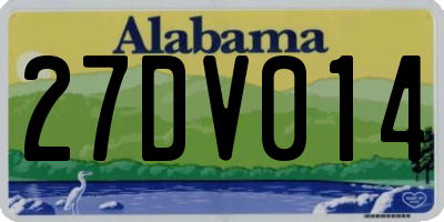 AL license plate 27DV014