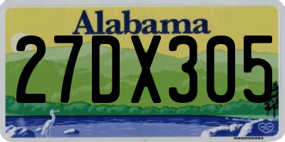 AL license plate 27DX305