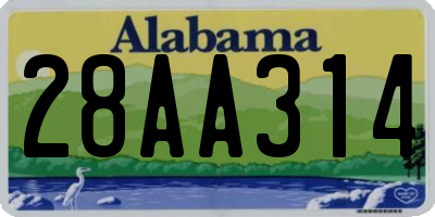 AL license plate 28AA314