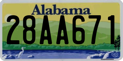 AL license plate 28AA671