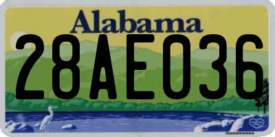 AL license plate 28AE036