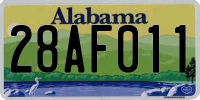 AL license plate 28AF011