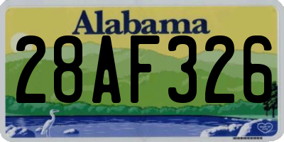 AL license plate 28AF326