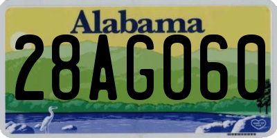 AL license plate 28AG060