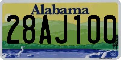 AL license plate 28AJ100