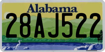 AL license plate 28AJ522