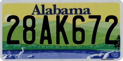 AL license plate 28AK672