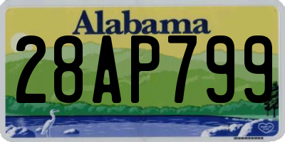 AL license plate 28AP799
