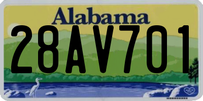 AL license plate 28AV701