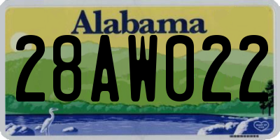 AL license plate 28AW022