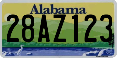 AL license plate 28AZ123