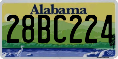 AL license plate 28BC224
