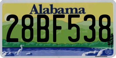 AL license plate 28BF538