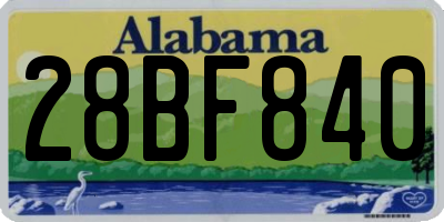 AL license plate 28BF840