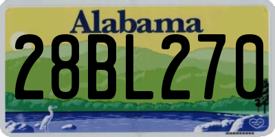 AL license plate 28BL270