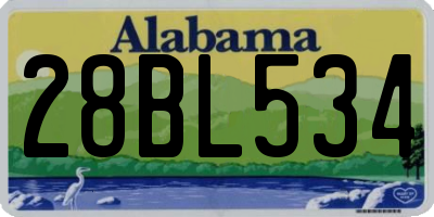 AL license plate 28BL534