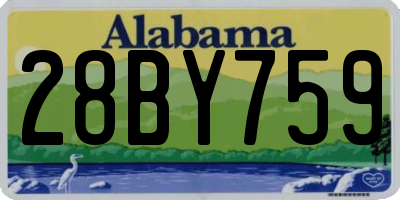 AL license plate 28BY759