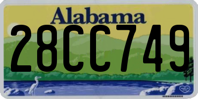 AL license plate 28CC749