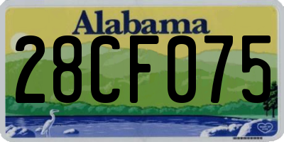 AL license plate 28CF075