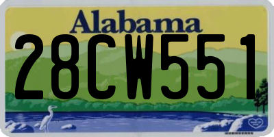 AL license plate 28CW551
