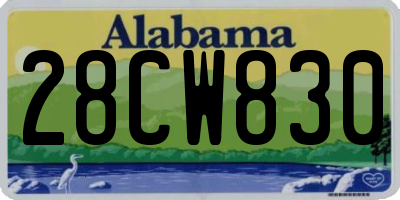 AL license plate 28CW830