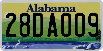 AL license plate 28DA009