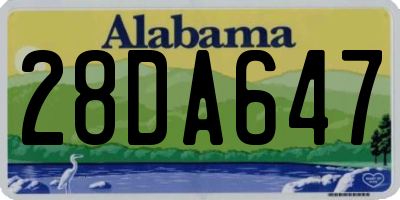 AL license plate 28DA647