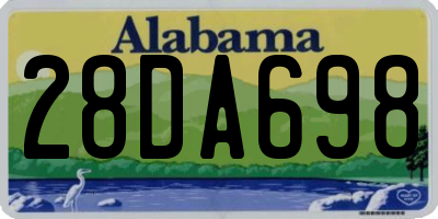 AL license plate 28DA698