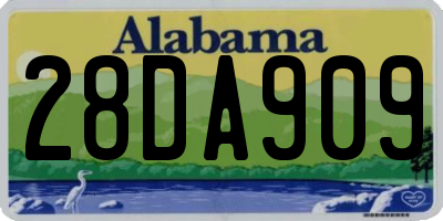 AL license plate 28DA909