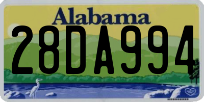 AL license plate 28DA994