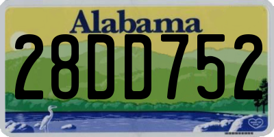 AL license plate 28DD752