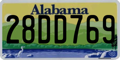 AL license plate 28DD769