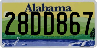 AL license plate 28DD867