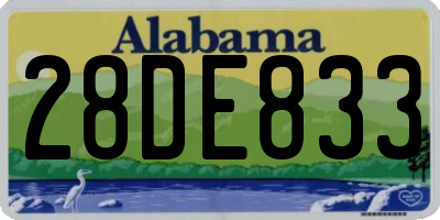 AL license plate 28DE833