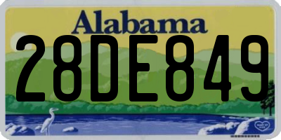 AL license plate 28DE849