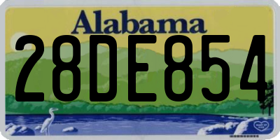 AL license plate 28DE854