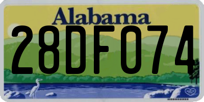 AL license plate 28DF074