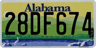 AL license plate 28DF674