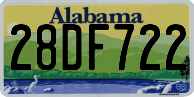 AL license plate 28DF722