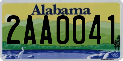 AL license plate 2AA0041