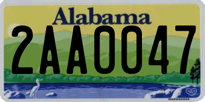 AL license plate 2AA0047