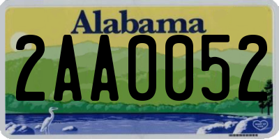 AL license plate 2AA0052